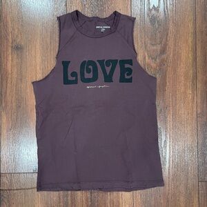 Spiritual Gangster LOVE Cut Off Tee Size X Small Plum Color